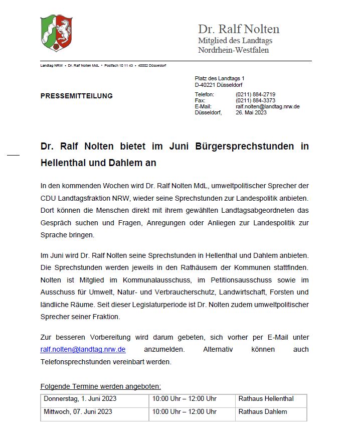 Bürgersprechstunde