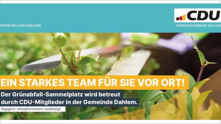 Banner Gruenabfallsammelplatz CDU